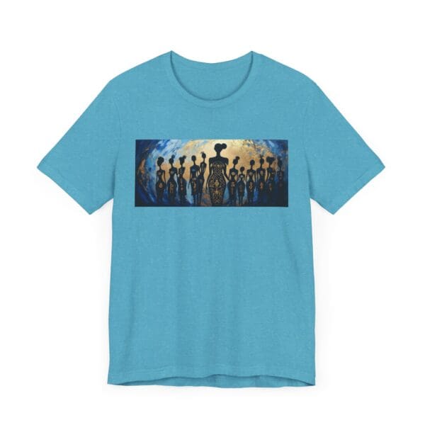 Artistic Unisex Jersey Tee - Colorful Silhouette Design - Image 98