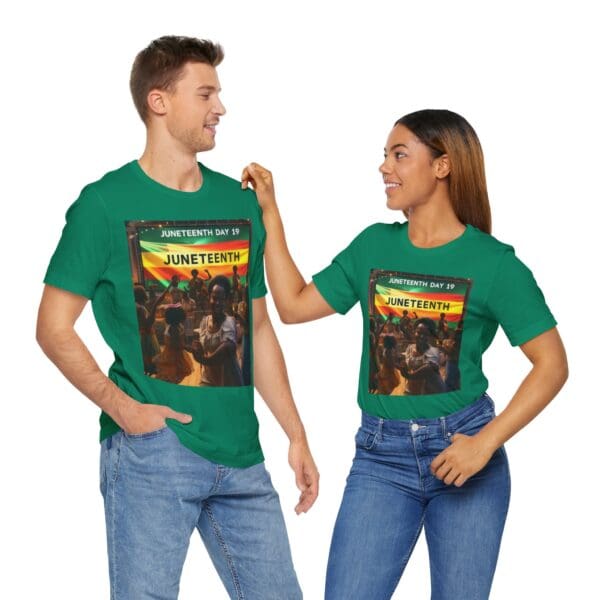 Juneteenth Celebration Tee, Unisex Jersey T-Shirt, Short Sleeve Graphic Tee, Black History Month Shirt, Family Reunion Apparel, Gift [...]"Juneteenth: Freedom Forever, Legacy Unbreakable." - Image 64
