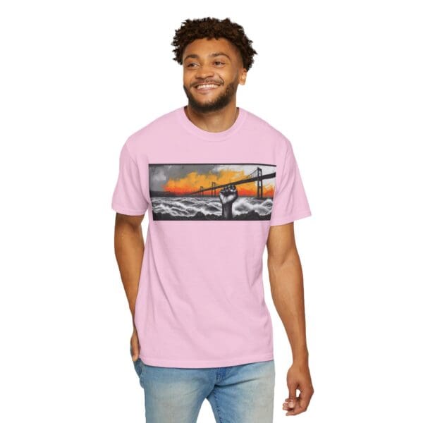 Empowerment Garment-Dyed Unisex T-Shirt - Bold Fist Design Defiant in the Storm, Rising in Strength - Image 141