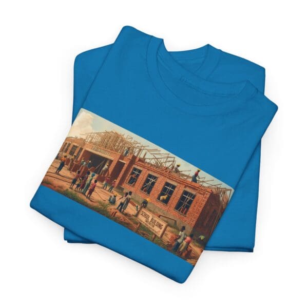 Artistic Unisex Heavy Cotton Tee - Vintage Scene Print "Where Walls Hold Wisdom and Dreams Take Flight." - Image 91