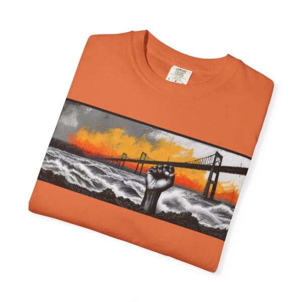 Empowerment Garment-Dyed Unisex T-Shirt - Bold Fist Design Defiant in the Storm, Rising in Strength - Image 40