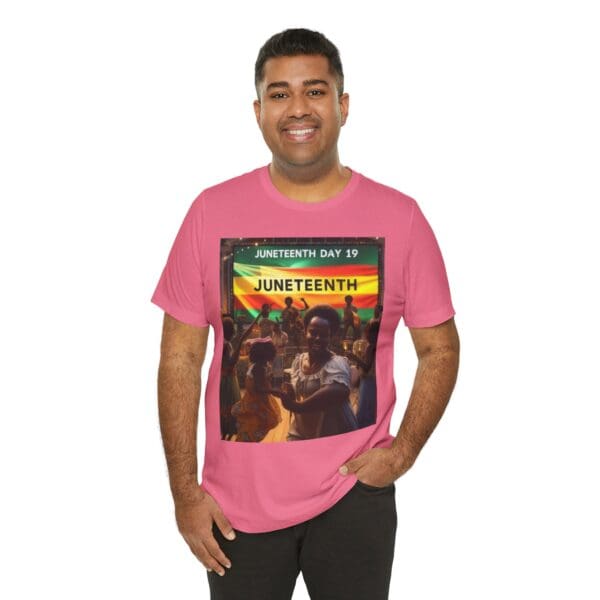 Juneteenth Celebration Tee, Unisex Jersey T-Shirt, Short Sleeve Graphic Tee, Black History Month Shirt, Family Reunion Apparel, Gift [...]"Juneteenth: Freedom Forever, Legacy Unbreakable." - Image 114