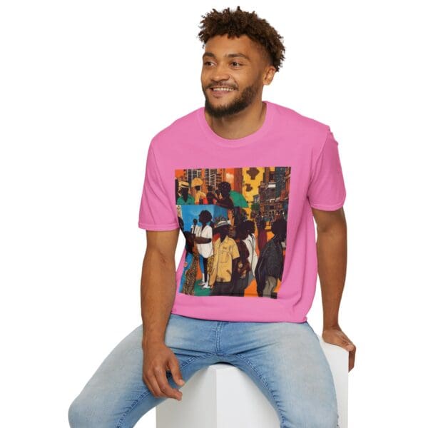 Cultural Vibes Unisex Softstyle T-Shirt - Art Inspired Design The Pulse of the City, The Strength of the Diaspora - Image 104