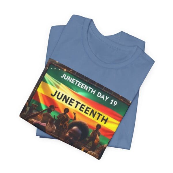 Juneteenth Celebration Tee, Unisex Jersey T-Shirt, Short Sleeve Graphic Tee, Black History Month Shirt, Family Reunion Apparel, Gift [...]"Juneteenth: Freedom Forever, Legacy Unbreakable." - Image 81