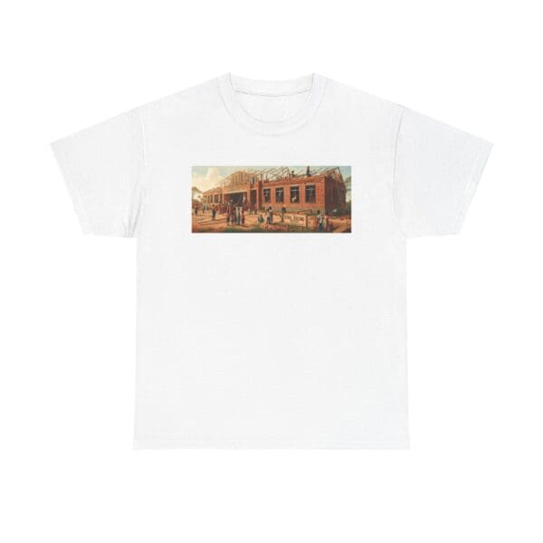 Artistic Unisex Heavy Cotton Tee - Vintage Scene Print "Where Walls Hold Wisdom and Dreams Take Flight."