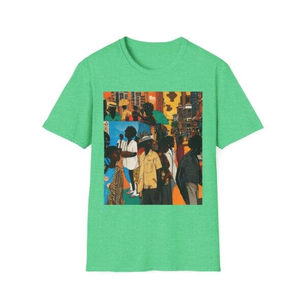 Cultural Vibes Unisex Softstyle T-Shirt - Art Inspired Design The Pulse of the City, The Strength of the Diaspora - Image 57