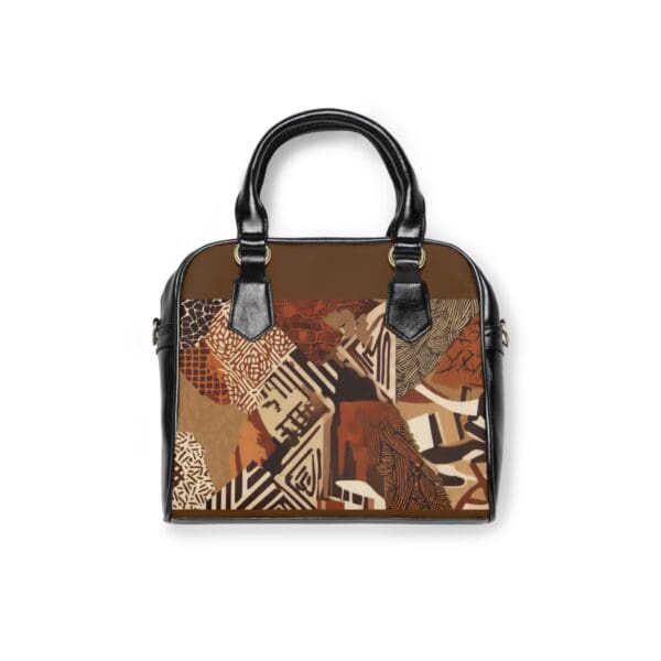 Trendy Geometric Shoulder Handbag - Chic Brown Pattern for Everyday Style