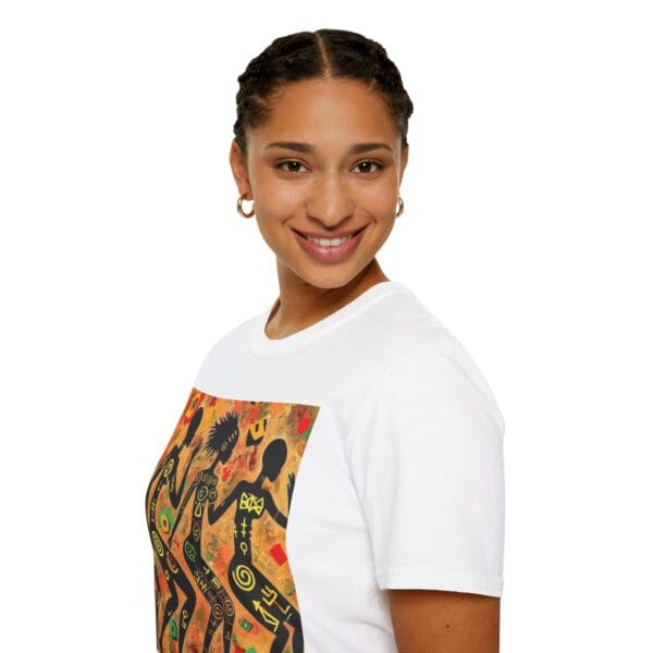 Artistic Dance Unisex Softstyle T-Shirt - Vibrant Culture Print "Symbols of the Past. Strength for the Future." - Image 5