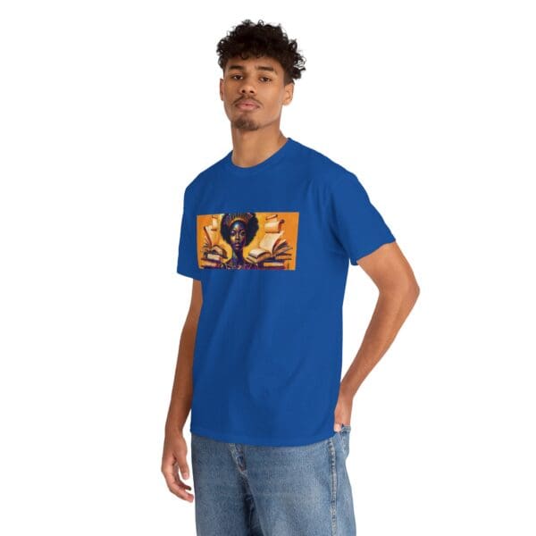 Artistic Unisex Heavy Cotton Tee - Unique Graphic Design  "Afro-Centric. Knowledge-Driven. - Image 88