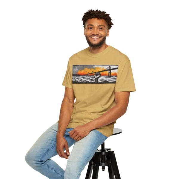 Empowerment Garment-Dyed Unisex T-Shirt - Bold Fist Design Defiant in the Storm, Rising in Strength - Image 37