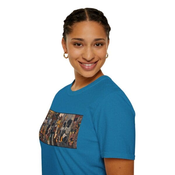 Artistic Unisex Softstyle T-Shirt - Vibrant Community Design "Wear the Movement. Live the Story." - Image 75