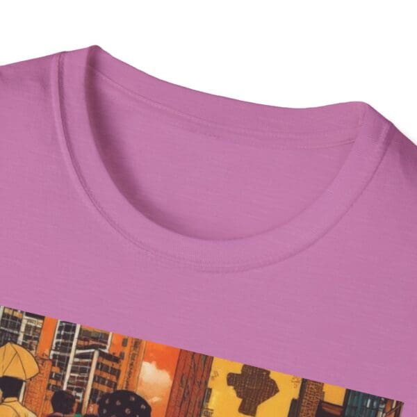 Cultural Vibes Unisex Softstyle T-Shirt - Art Inspired Design The Pulse of the City, The Strength of the Diaspora - Image 91