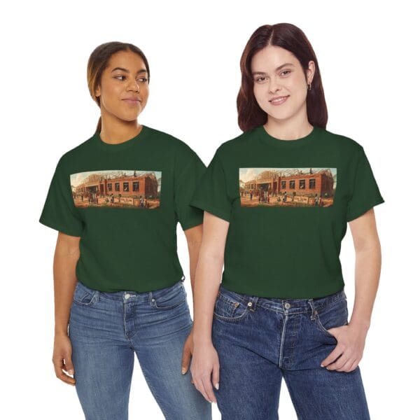 Artistic Unisex Heavy Cotton Tee - Vintage Scene Print "Where Walls Hold Wisdom and Dreams Take Flight." - Image 86