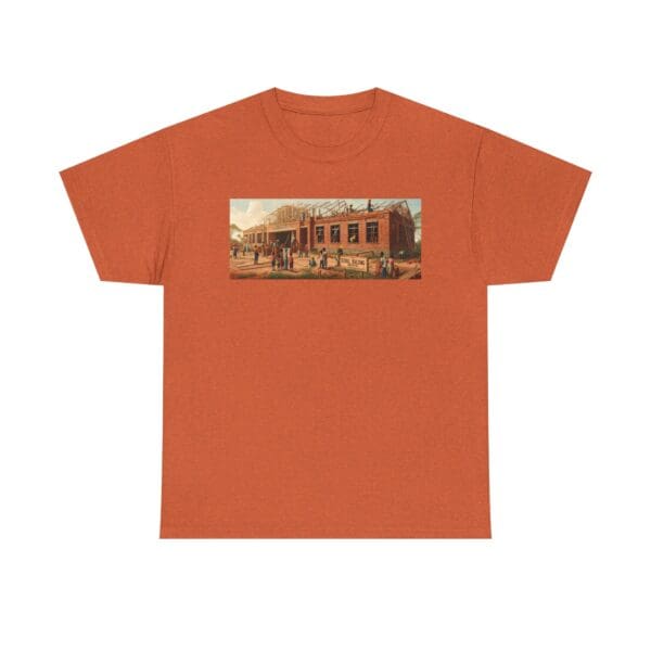 Artistic Unisex Heavy Cotton Tee - Vintage Scene Print "Where Walls Hold Wisdom and Dreams Take Flight." - Image 10