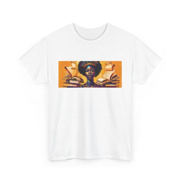 Artistic Unisex Heavy Cotton Tee - Unique Graphic Design  "Afro-Centric. Knowledge-Driven. - Image 3