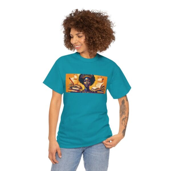 Artistic Unisex Heavy Cotton Tee - Unique Graphic Design  "Afro-Centric. Knowledge-Driven. - Image 76
