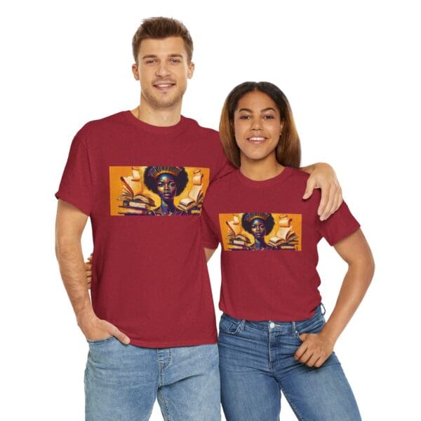 Artistic Unisex Heavy Cotton Tee - Unique Graphic Design  "Afro-Centric. Knowledge-Driven. - Image 120