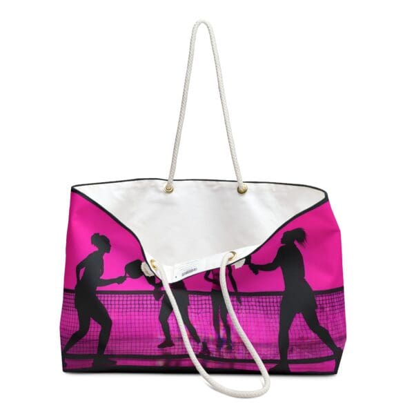 Vibrant Pink Weekender Bag for Active Women - Ideal for Travel & Gym "Unstoppable Energy. Unmatched Elegance." - Image 3