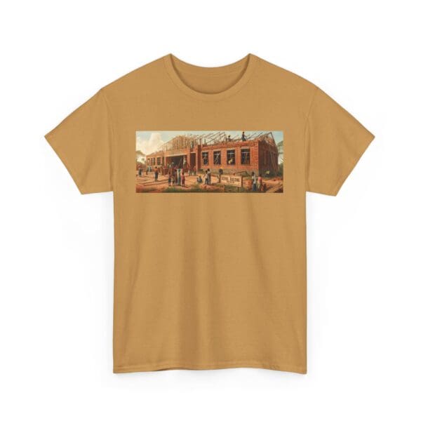 Artistic Unisex Heavy Cotton Tee - Vintage Scene Print "Where Walls Hold Wisdom and Dreams Take Flight." - Image 35