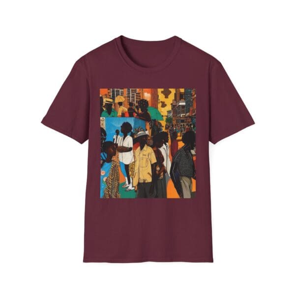 Cultural Vibes Unisex Softstyle T-Shirt - Art Inspired Design The Pulse of the City, The Strength of the Diaspora - Image 41