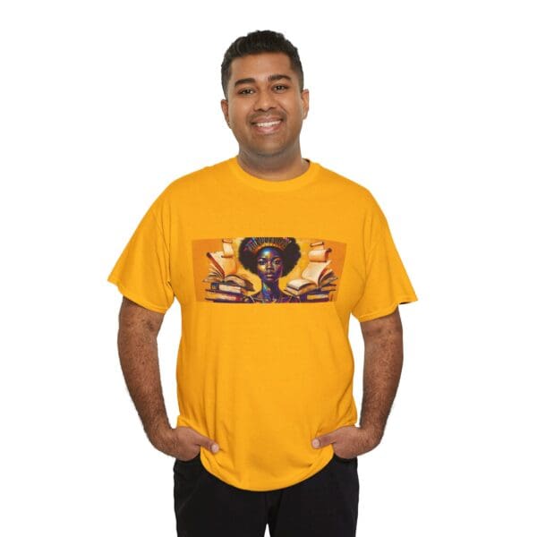 Artistic Unisex Heavy Cotton Tee - Unique Graphic Design  "Afro-Centric. Knowledge-Driven. - Image 40
