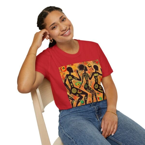 Artistic Dance Unisex Softstyle T-Shirt - Vibrant Culture Print "Symbols of the Past. Strength for the Future." - Image 117