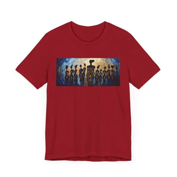 Artistic Unisex Jersey Tee - Colorful Silhouette Design - Image 129