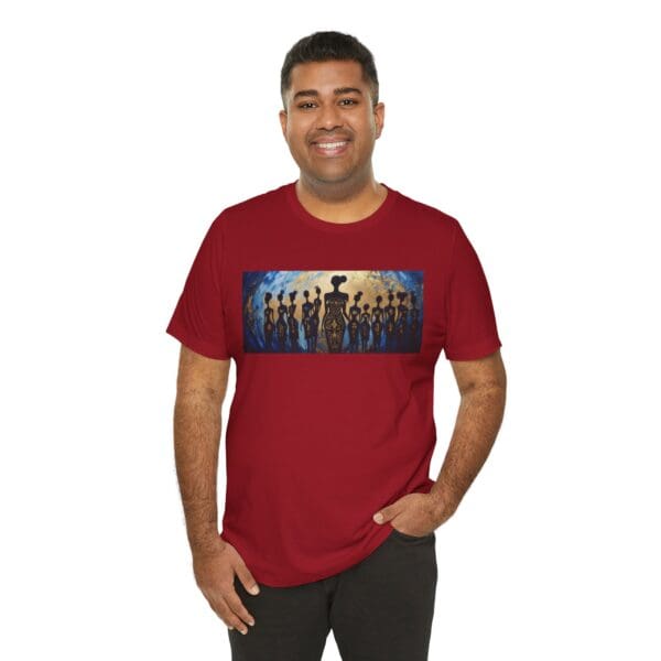 Artistic Unisex Jersey Tee - Colorful Silhouette Design - Image 134