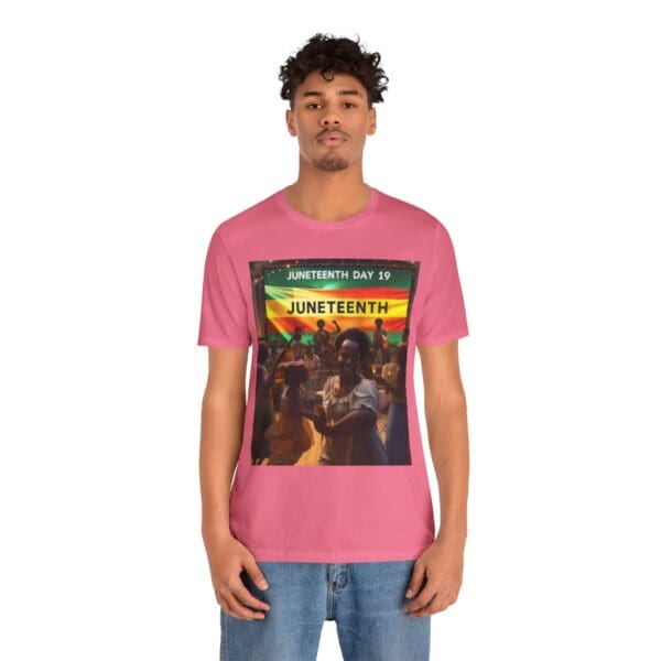 Juneteenth Celebration Tee, Unisex Jersey T-Shirt, Short Sleeve Graphic Tee, Black History Month Shirt, Family Reunion Apparel, Gift [...]"Juneteenth: Freedom Forever, Legacy Unbreakable." - Image 113