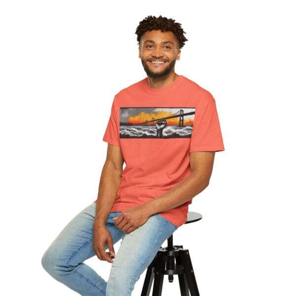 Empowerment Garment-Dyed Unisex T-Shirt - Bold Fist Design Defiant in the Storm, Rising in Strength - Image 17