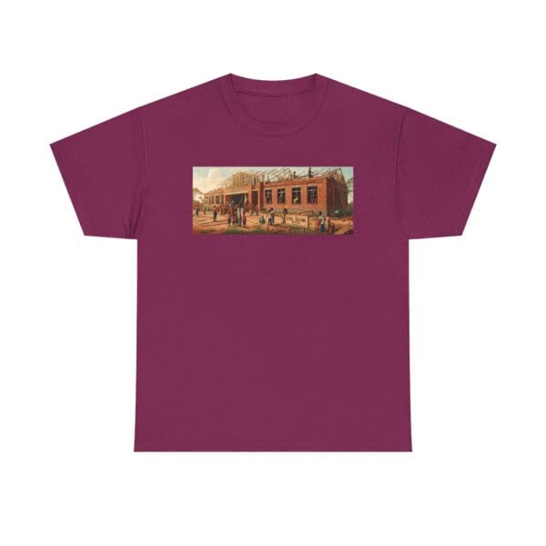 Artistic Unisex Heavy Cotton Tee - Vintage Scene Print "Where Walls Hold Wisdom and Dreams Take Flight." - Image 122