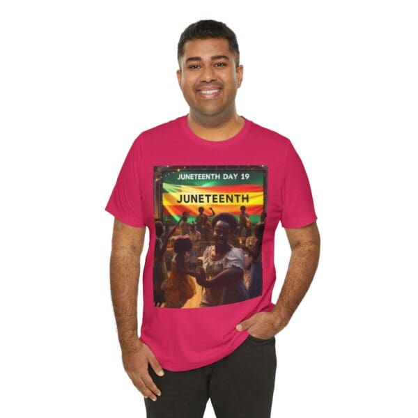 Juneteenth Celebration Tee, Unisex Jersey T-Shirt, Short Sleeve Graphic Tee, Black History Month Shirt, Family Reunion Apparel, Gift [...]"Juneteenth: Freedom Forever, Legacy Unbreakable." - Image 125
