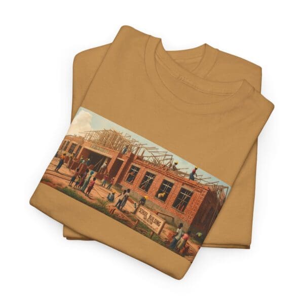 Artistic Unisex Heavy Cotton Tee - Vintage Scene Print "Where Walls Hold Wisdom and Dreams Take Flight." - Image 37