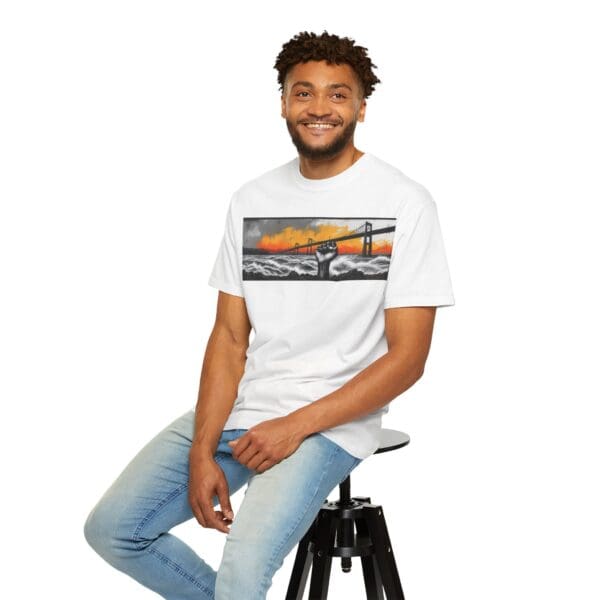 Empowerment Garment-Dyed Unisex T-Shirt - Bold Fist Design Defiant in the Storm, Rising in Strength - Image 8