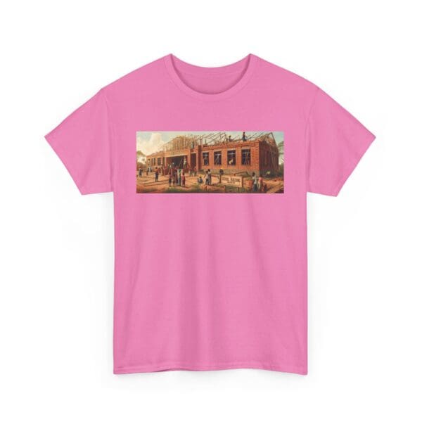 Artistic Unisex Heavy Cotton Tee - Vintage Scene Print "Where Walls Hold Wisdom and Dreams Take Flight." - Image 112