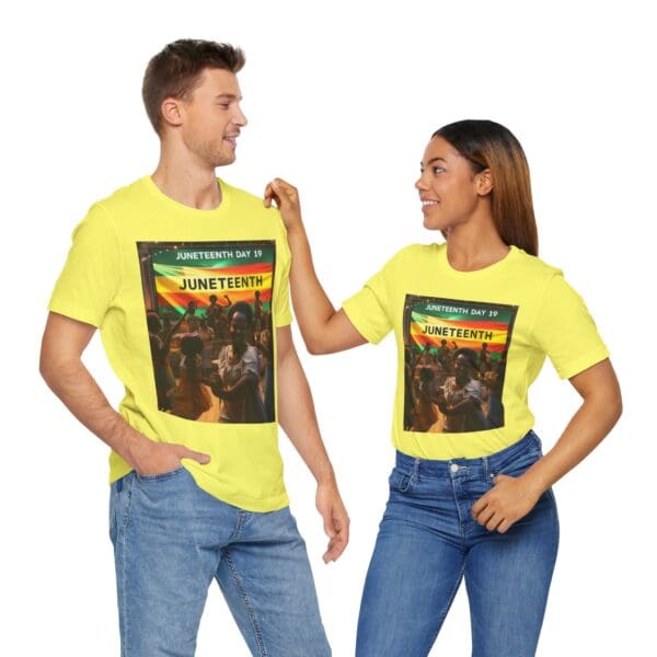 Juneteenth Celebration Tee, Unisex Jersey T-Shirt, Short Sleeve Graphic Tee, Black History Month Shirt, Family Reunion Apparel, Gift [...]"Juneteenth: Freedom Forever, Legacy Unbreakable." - Image 49