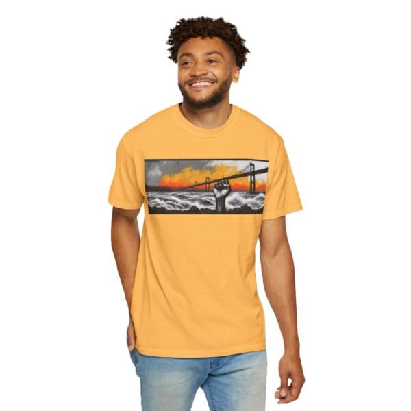 Empowerment Garment-Dyed Unisex T-Shirt - Bold Fist Design Defiant in the Storm, Rising in Strength - Image 25