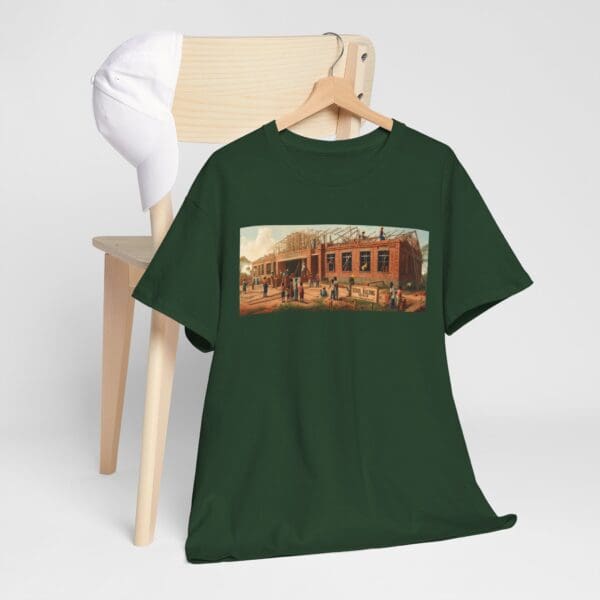 Artistic Unisex Heavy Cotton Tee - Vintage Scene Print "Where Walls Hold Wisdom and Dreams Take Flight." - Image 80
