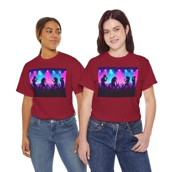 Unisex Heavy Cotton Tee - Vibrant Concert Silhouette Design - Image 126