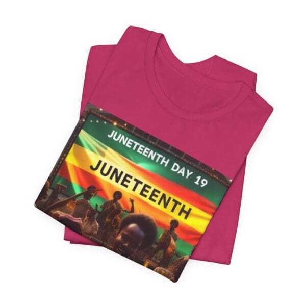 Juneteenth Celebration Tee, Unisex Jersey T-Shirt, Short Sleeve Graphic Tee, Black History Month Shirt, Family Reunion Apparel, Gift [...]"Juneteenth: Freedom Forever, Legacy Unbreakable." - Image 133
