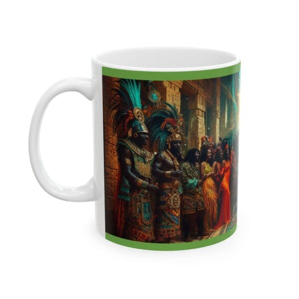 Cultural Celebration Ceramic Mug - 11oz & 15oz | Festive Artwork for Home and Gifts "Royal Hues. Bold History. Unstoppable Spirit." - Image 3