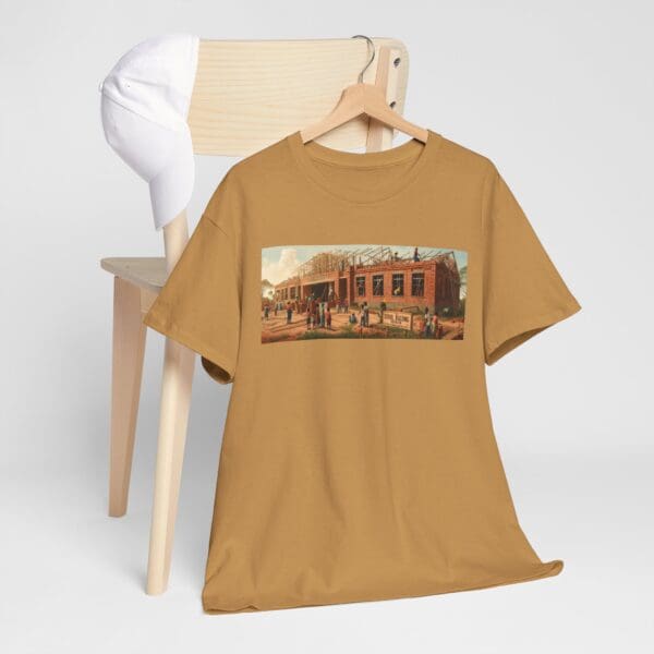 Artistic Unisex Heavy Cotton Tee - Vintage Scene Print "Where Walls Hold Wisdom and Dreams Take Flight." - Image 38