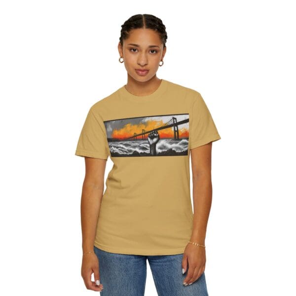 Empowerment Garment-Dyed Unisex T-Shirt - Bold Fist Design Defiant in the Storm, Rising in Strength - Image 31