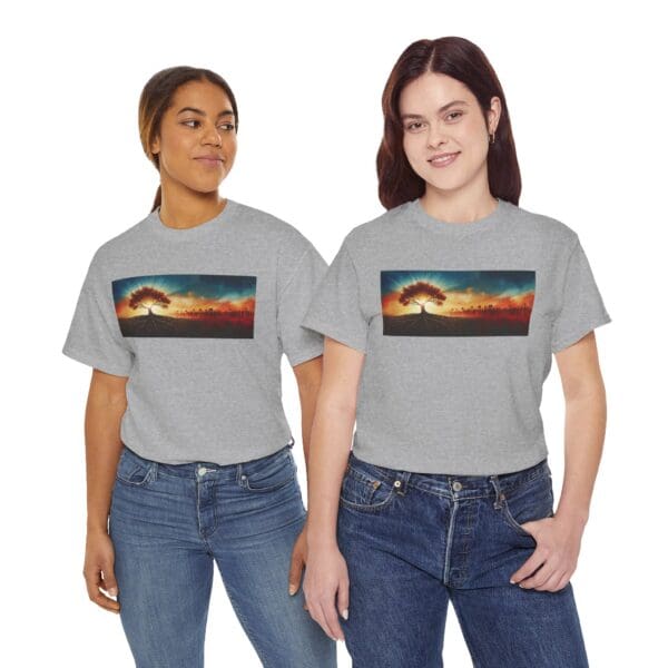 Nature-Inspired Unisex Heavy Cotton Tee with Tree Design "Guided by Resilience. United by Purpose."  "Where Roots R - Image 40