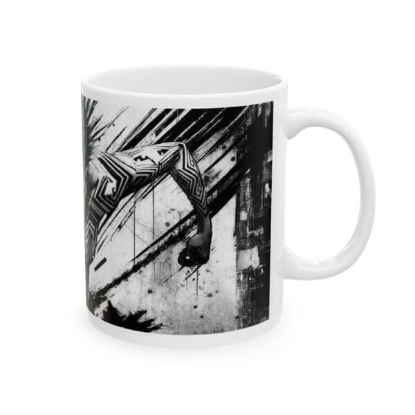 Urban Art Ceramic Mug - 11oz & 15oz - Bold Black and White Design crown of thorns design: - Image 4