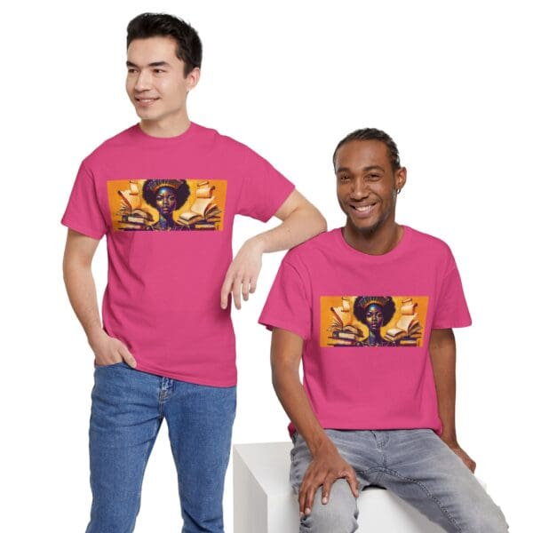 Artistic Unisex Heavy Cotton Tee - Unique Graphic Design  "Afro-Centric. Knowledge-Driven. - Image 108