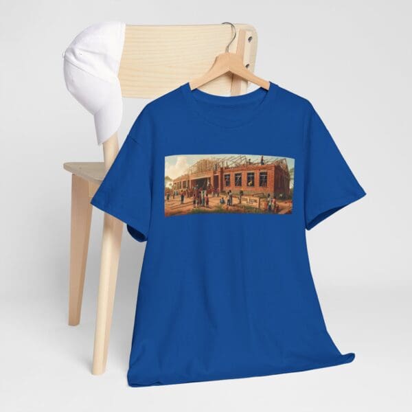 Artistic Unisex Heavy Cotton Tee - Vintage Scene Print "Where Walls Hold Wisdom and Dreams Take Flight." - Image 103