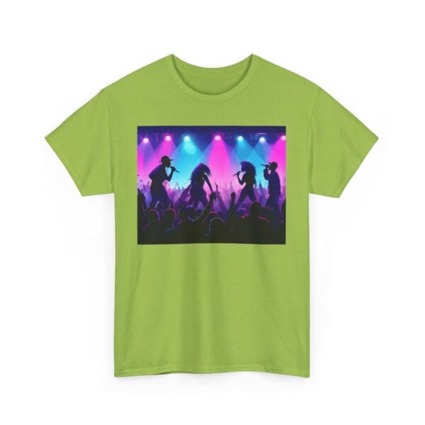Unisex Heavy Cotton Tee - Vibrant Concert Silhouette Design "Blue & Pink Glow, Hip-Hop Takes Flight." - Image 39