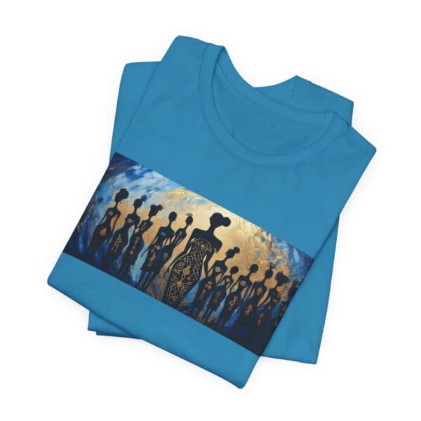 Artistic Unisex Jersey Tee - Colorful Silhouette Design - Image 78