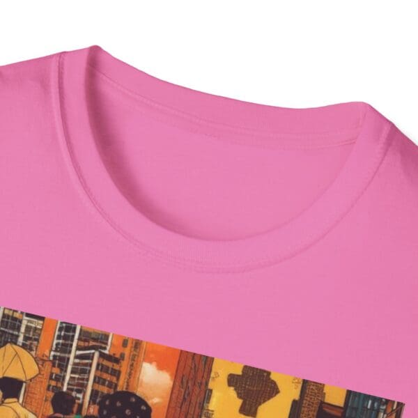 Cultural Vibes Unisex Softstyle T-Shirt - Art Inspired Design The Pulse of the City, The Strength of the Diaspora - Image 99